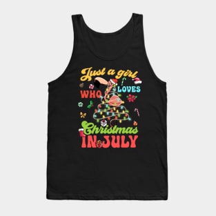 Just A Girl Who Loves Christmas In July Flamingo Tank Top